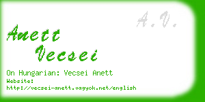 anett vecsei business card